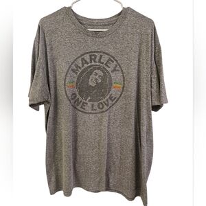 BOB MARLEY " ONE LOVE" HEATHERED GREY GRAPHIC T-SHIRT. ZION. SIZE XL. UNISEX.